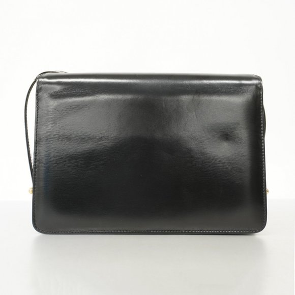 Celine Shoulder Bag Leather Black Women's - Picture 16 of 16